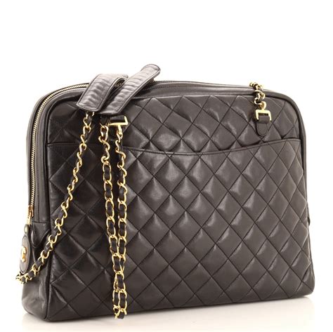 tan chanel shopper bag|chanel vintage quilted camera bag.